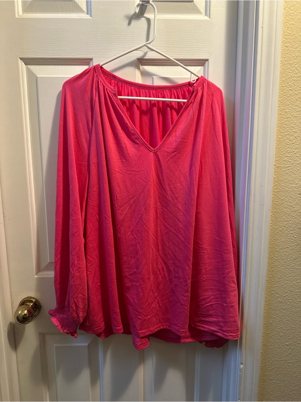 Women’s Pink V-Neck Blouse